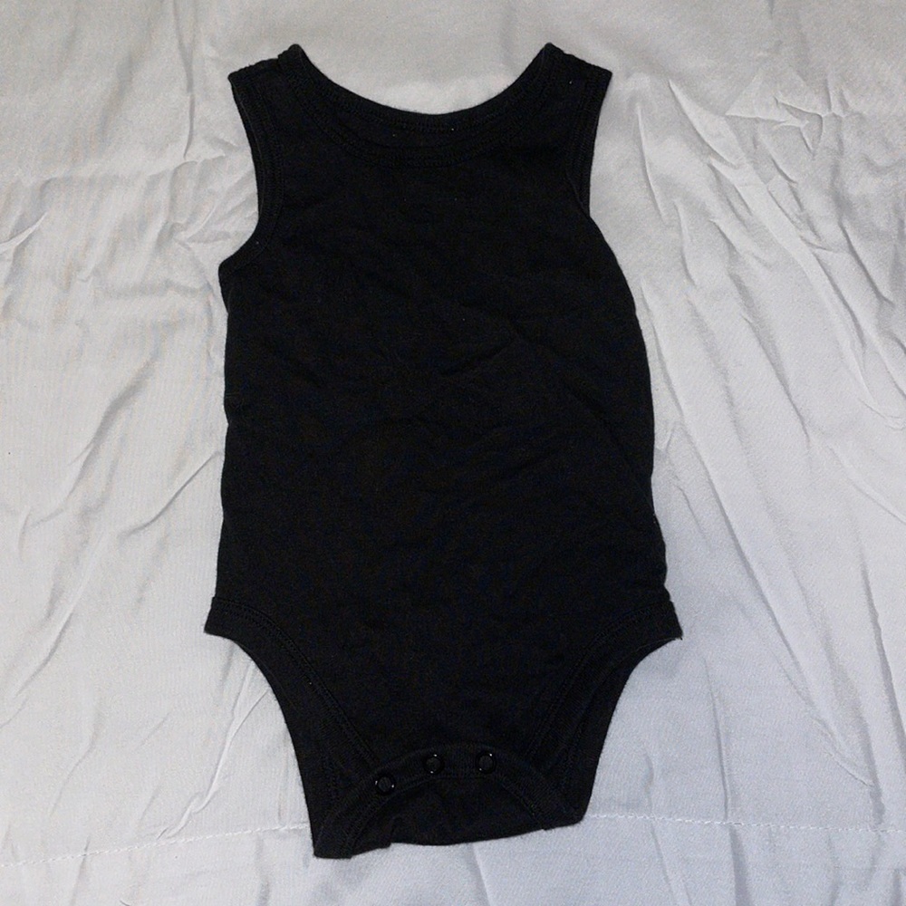 6-9 Month, Black Tank Onsie